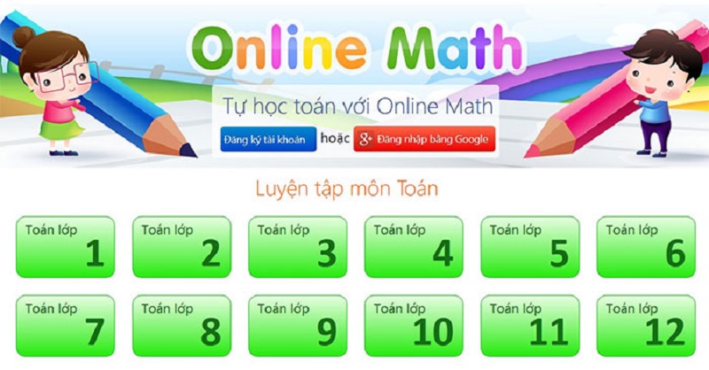 Website học toán uy tín. (Ảnh: Download.vn)