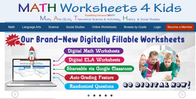 Mathworksheets4kids.com cho bé học toán mỗi ngày (Nguồn ảnh: Sưu tầm internet)