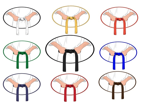 Màu đai trong Karate. (Ảnh: Sưu tầm Internet)