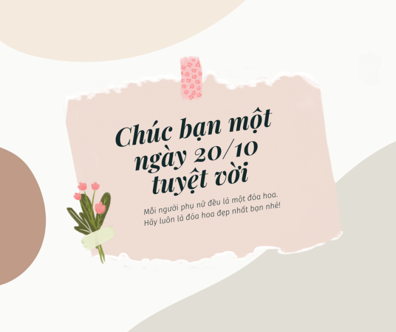 Gợi ý mẫu thiệp 20/10 cho đồng nghiệp nữ: Mẫu 1. (Ảnh: Sưu tầm Internet)