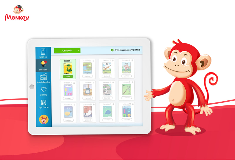 Phần mềm Monkey Stories - Kho tàng sách nói tiếng Anh cho bé. (Ảnh: Monkey)