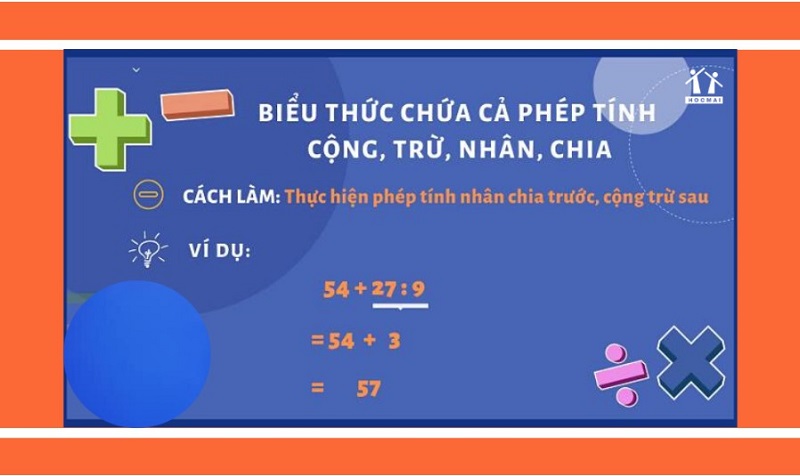 Bài tập tính giá trị của biểu thức trong môn toán lớp 3. (Ảnh: Sưu tầm internet)