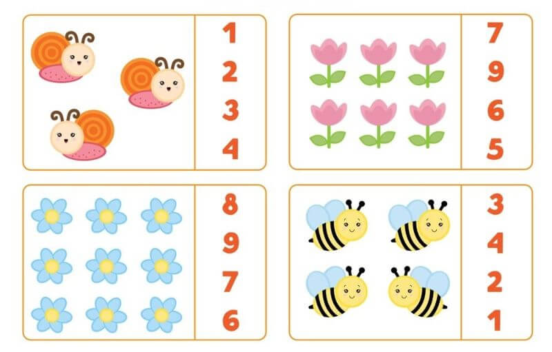 Bài tập về thống kê cho bé 5 tuổi. (Ảnh: Sưu tầm internet)