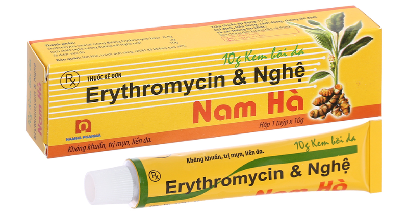 Kem trị mụn Erythromycin & Nghệ Hà Nam (Ảnh: Sưu tầm Internet)