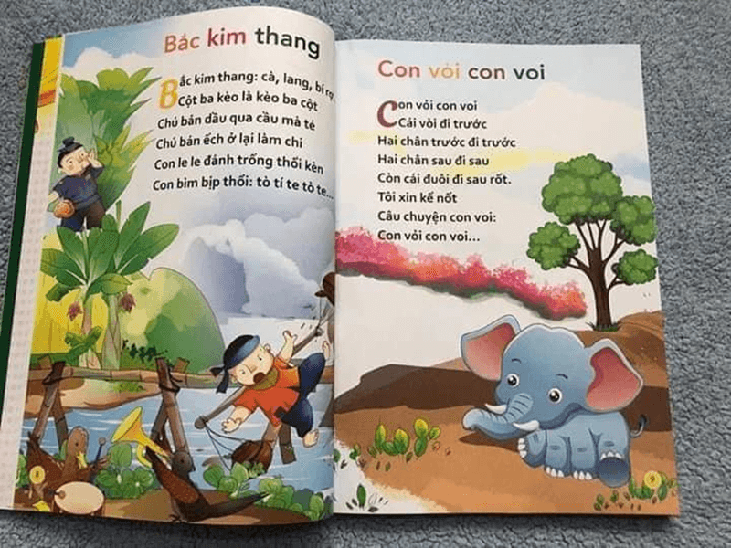Sách dạy trẻ chậm nói: Đồng dao thơ truyện cho bé tập nói. (Ảnh: Sưu tầm Internet)