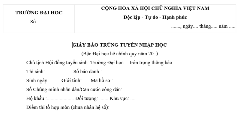 Cơ sở đào tạo sẽ gửi giấy báo trúng tuyển cho thí sinh. (Ảnh: Sưu tầm Internet)