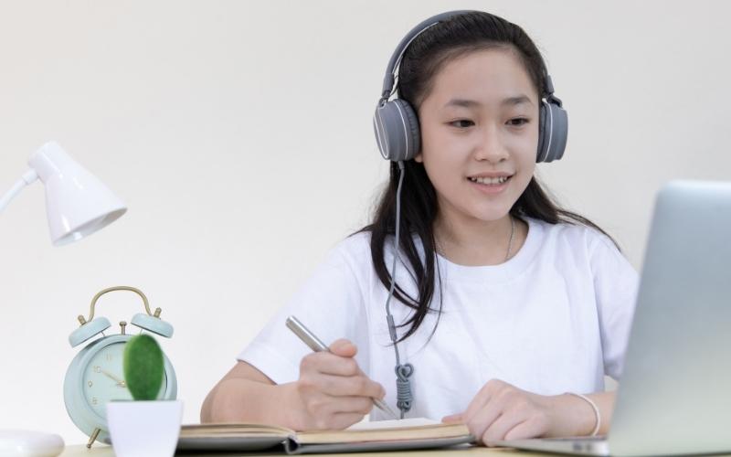 Hình ảnh học sinh tích cực học tiếng Việt online. (Ảnh: Sưu tầm Internet)