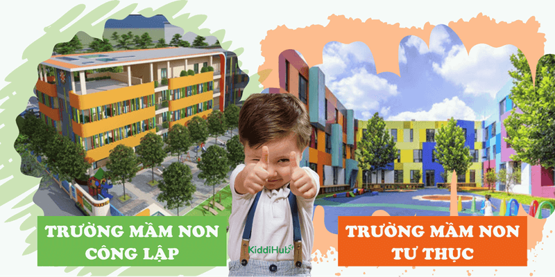 Nên cho trẻ học trường mầm non công lập hay tư thục? (Ảnh: Kiddihub.com)
