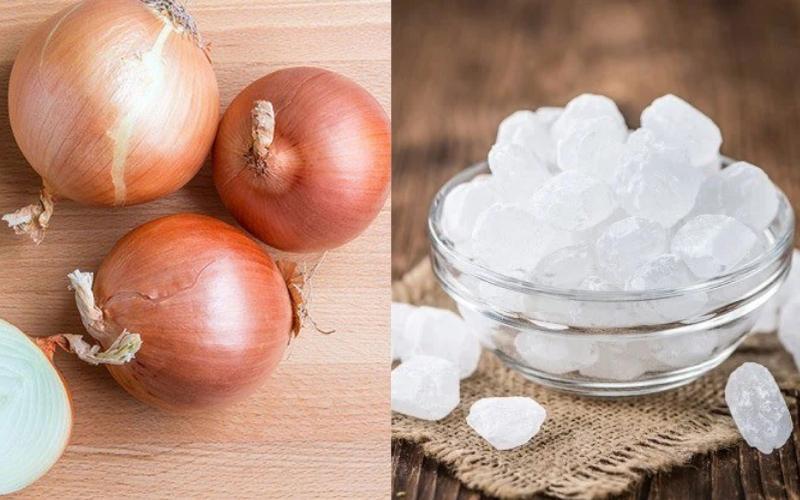 Hành tây ngâm đường phèn giúp trị ho. (Ảnh: Sưu tầm Internet)