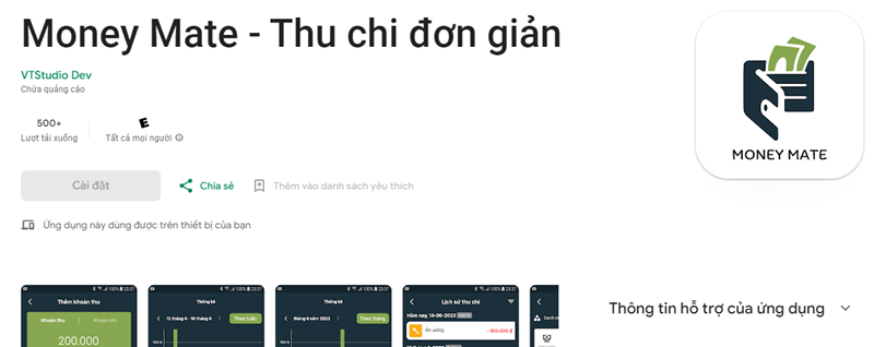 App quản lý tài chính cá nhân: Money Mate. (Ảnh: Sưu tầm Internet)