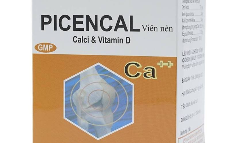Thuốc canxi Picencal Calci và Vitamin D. (Ảnh: Sưu tầm Internet)