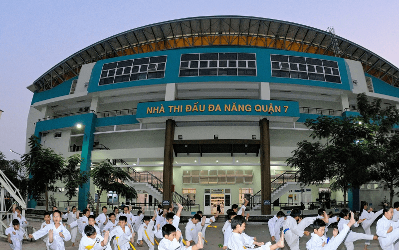 Nhà thi đấu đa năng quận 7. (Ảnh: Sưu tầm Internet)