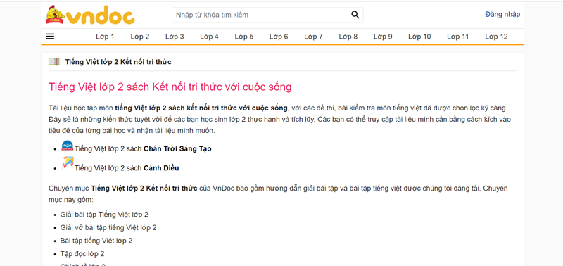 Website học tiếng Việt lớp 2 trực tuyến mang lại hiệu quả cao. (Ảnh: thegioididong.com)