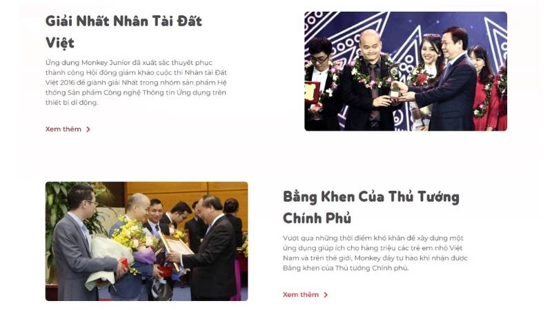 Giải thưởng Monkey về ứng dụng học ngoại ngữ cho trẻ em. (Ảnh: Monkey)