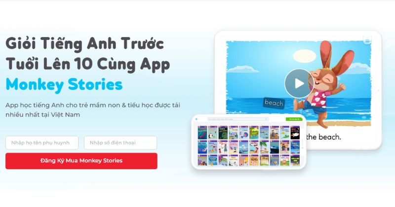 Đọc sách tiếng Anh cho bé mỗi ngày với ứng dụng Monkey Stories. (Ảnh: Sưu tầm Internet)