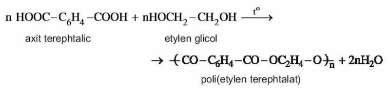 Phản ứng trùng ngưng (Ảnh: Chụp màn hình SGK Hóa học 12)