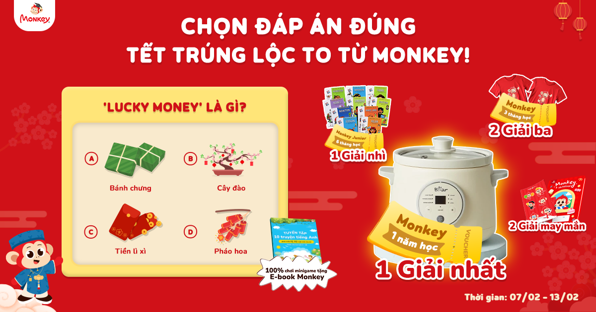 Chọn Đáp Án Đúng - Tết Trúng Lộc To Cùng Monkey