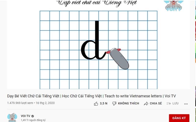 Video dạy bé viết chữ cái. (Ảnh: Sưu tầm Internet)