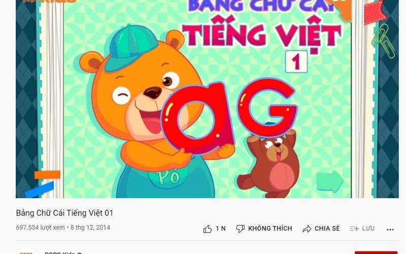 Học chữ cái cùng POPS Kids. (Ảnh: Sưu tầm Internet)