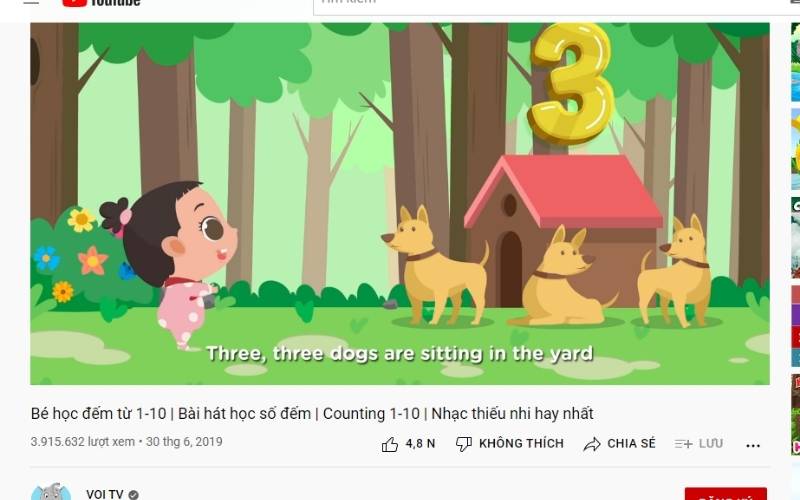 Học số đếm cùng VOI TV. (Ảnh: Sưu tầm Internet)