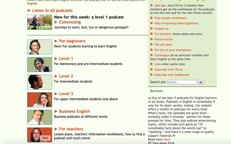 Web luyện nghe tiếng Anh nhiều level. (Ảnh: Sưu tầm Internet)