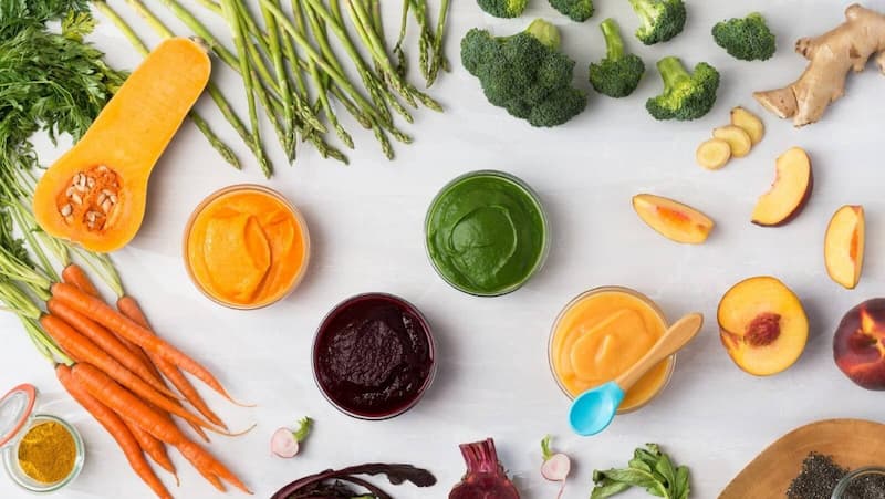 Các món ăn dặm bổ não cho bé. (Ảnh: sưu tầm internet)