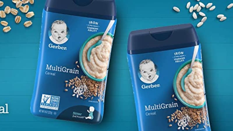 Các loại vị của bột ăn dặm Gerber. (Ảnh: sưu tầm internet)