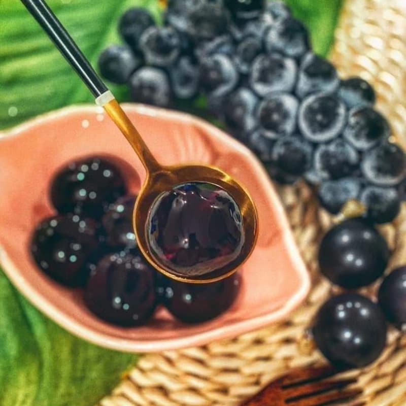 Món thạch nho cho bé ăn dặm. (Ảnh: sưu tầm internet)