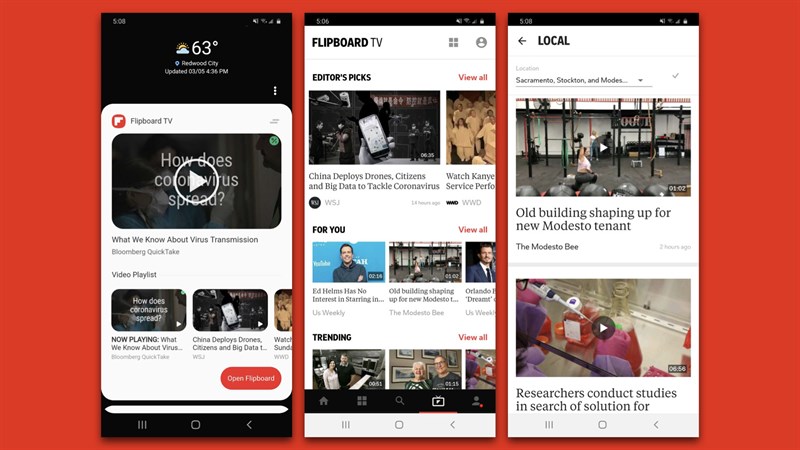 Giao diện đọc báo thân thiện của Flipboard. (Ảnh: Internet) 
