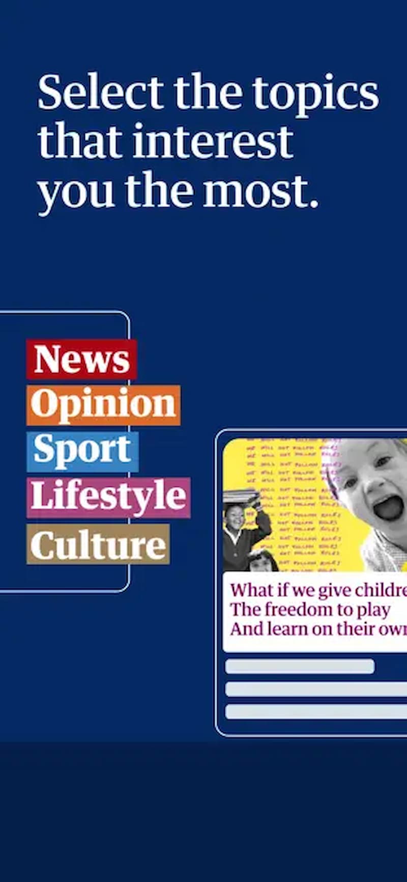 Phần mềm đọc báo The Guardian: News & Sport với nhiều chủ đề. (Ảnh: https://apps.apple.com/)