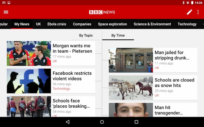 Ứng dụng BBC News đọc tin tức tiếng Anh. (Ảnh: https://play.google.com/)