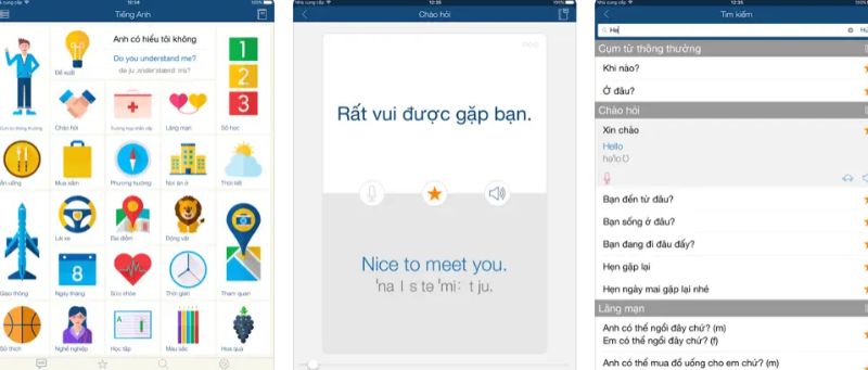 Ứng dụng sổ tay cụm từ. (Ảnh: Chụp màn hình)
