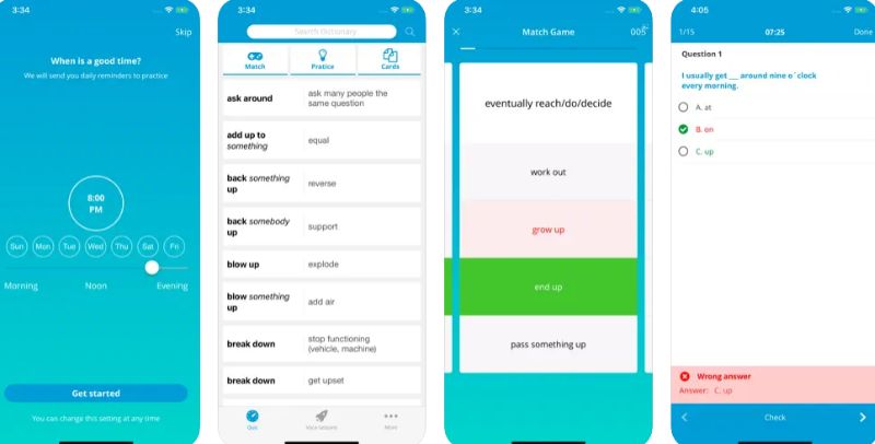 Ứng dụng English Phrasal Verbs in Use. (Ảnh: Chụp màn hình)
