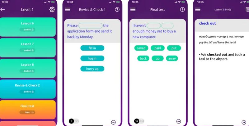 Ứng dụng Phrasal Verbs for Life & Exams. (Ảnh: Chụp màn hình)