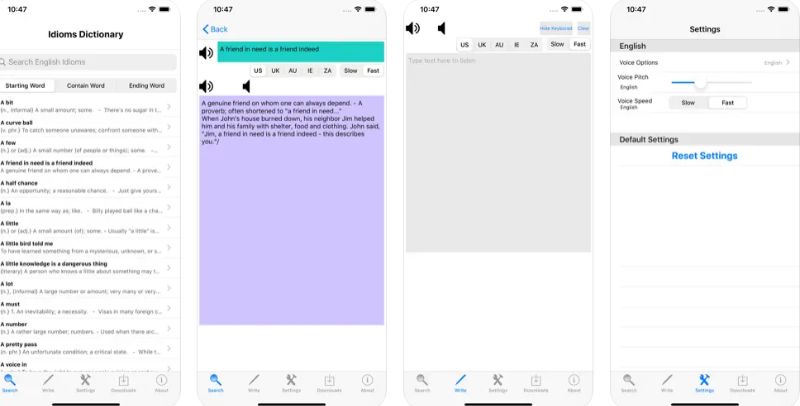 Ứng dụng Idioms English Dictionary. (Ảnh: Chụp màn hình)