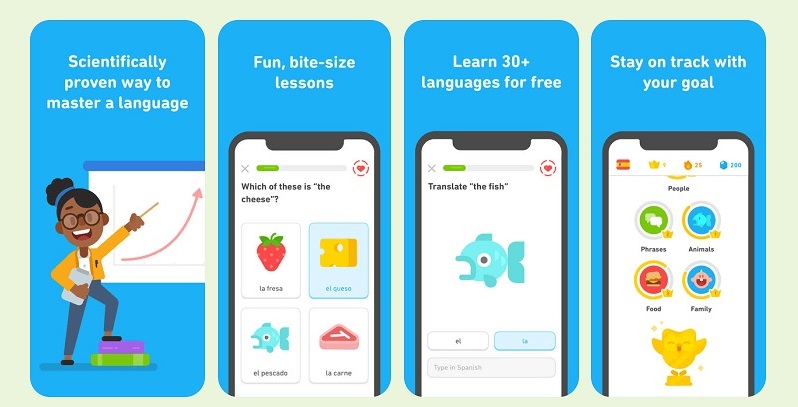 Học tiếng Anh từ cơ bản đến nâng cao cùng Duolingo. (Ảnh: Sưu tầm internet)
