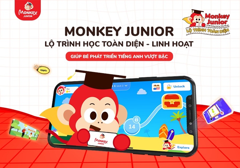 Học tiếng Anh toàn diện 4 kỹ năng cho bé cùng Monkey Junior (Ảnh: Monkey)