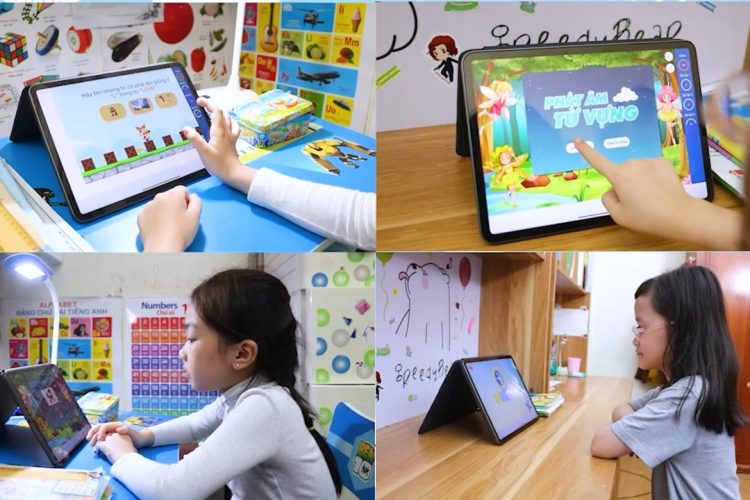 Tạo môi trường học tiếng Anh tại nhà cho bé qua app (Ảnh: Sưu tầm internet)