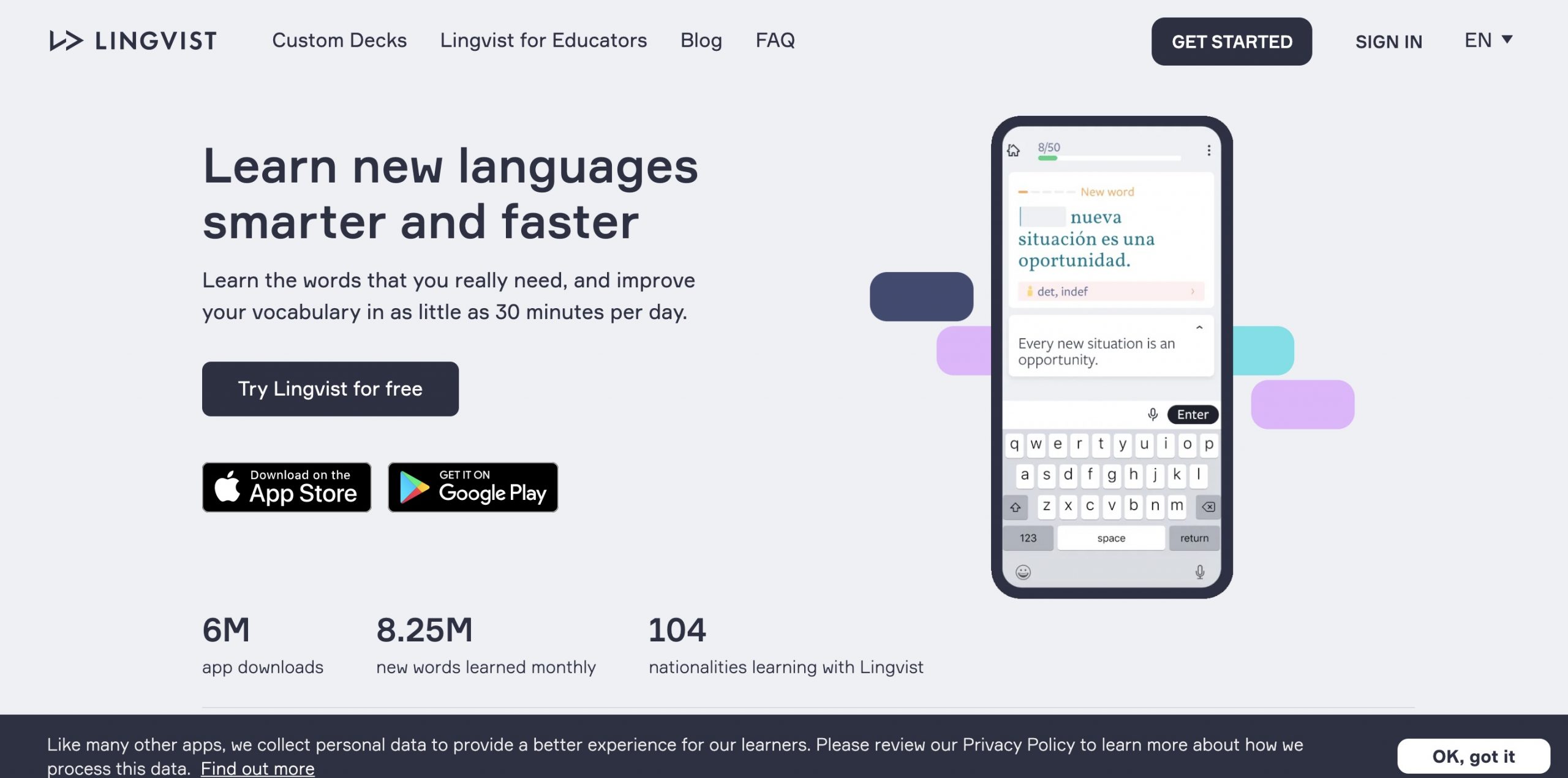 Lingvist có tính năng nghe và phát âm cực kỳ tốt. (Ảnh: Sưu tầm Internet)