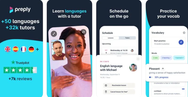 Ứng dụng Preply: Learn any language. (Ảnh: Chụp màn hình)