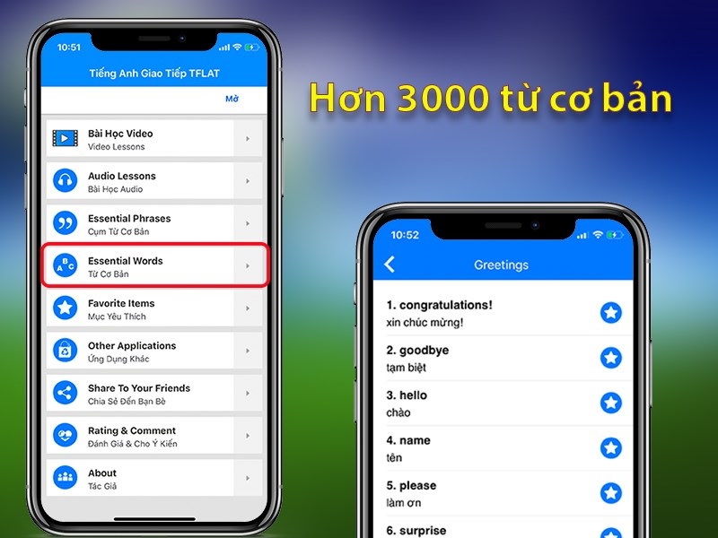 Học từ vựng tiếng Anh thông dụng với app TFlat. (Ảnh: Sưu tầm internet)