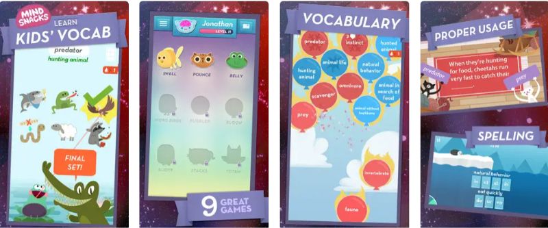 Ứng dụng Kids’ Vocab – Mindsnacks. (Ảnh: Chụp màn hình)