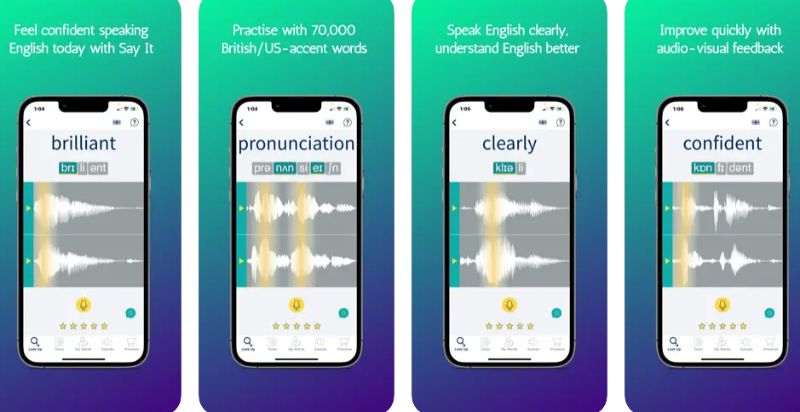 Ứng dụng Say It: English Pronunciation. (Ảnh: Chụp màn hình)