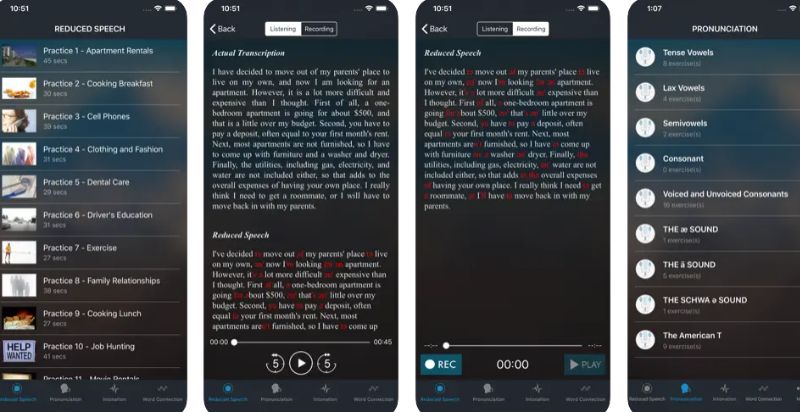 Ứng dụng Accent Training. (Ảnh: Chụp màn hình)