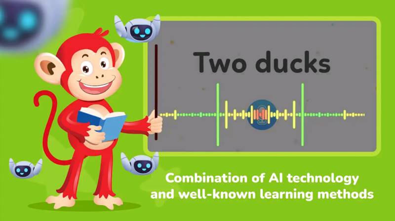 Monkey Junior ứng dụng công nghệ AI phát hiện điều chỉnh giọng nói. (Ảnh: Monkey)