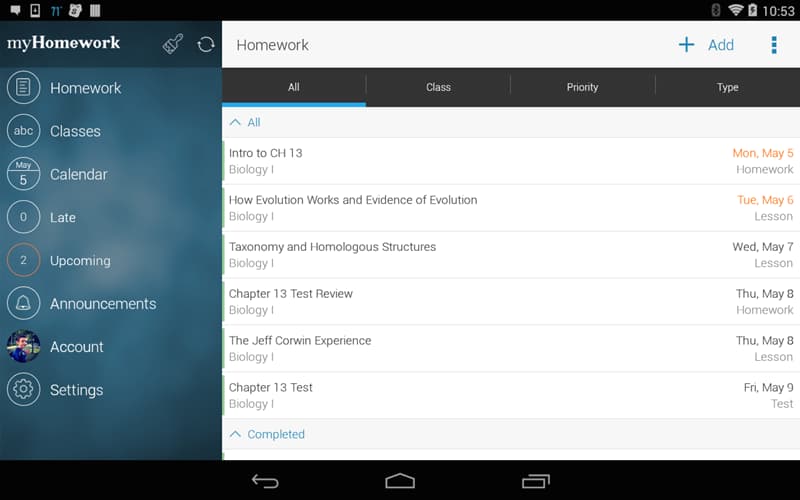 App quản lý thời gian cho sinh viên & thầy cô: myHomework Student Planner. (Ảnh: Internet)