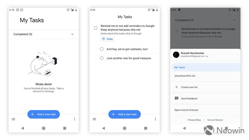 Phần mềm Google Task kết hợp để giải quyết công việc nhanh gọn. (Ảnh: Internet)
