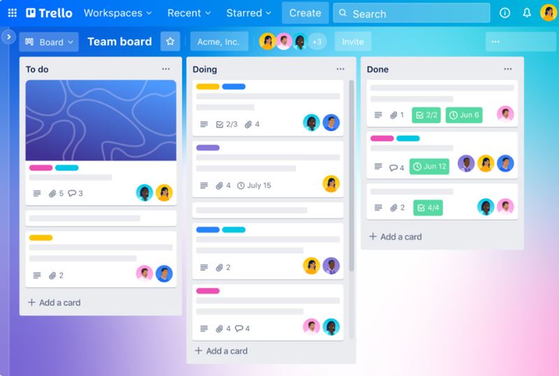 Ứng dụng quản lý thời gian Trello. (Ảnh: Internet)