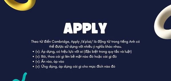 Một số ý nghĩa của từ apply trong tiếng Anh (Ảnh: Sưu tầm internet)