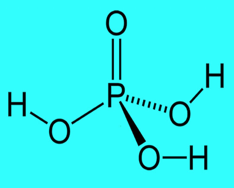 Cấu tạo phân tử của axit photphoric. (Ảnh: Sưu tầm Internet)